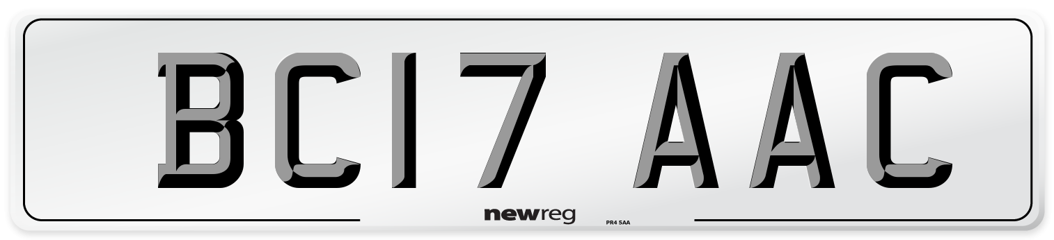 BC17 AAC Number Plate from New Reg